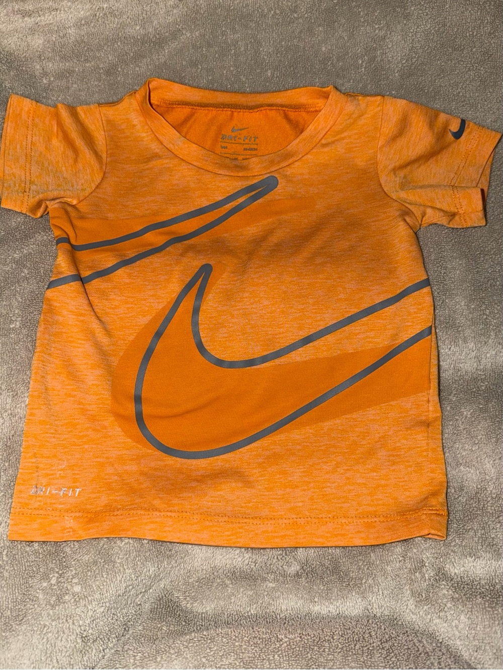 Nike Orange Heather Short Sleeve Tee with Gray Swoosh